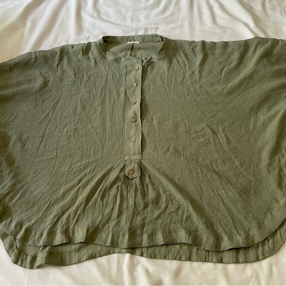 Jodifl Medium Oversized Green Dolman Sleeve Blouse Top Popover - Picture 5 of 10